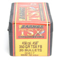 Barnes .458 Diameter 350 Grain Solid Hollow Point TSX 20 Count Bullets