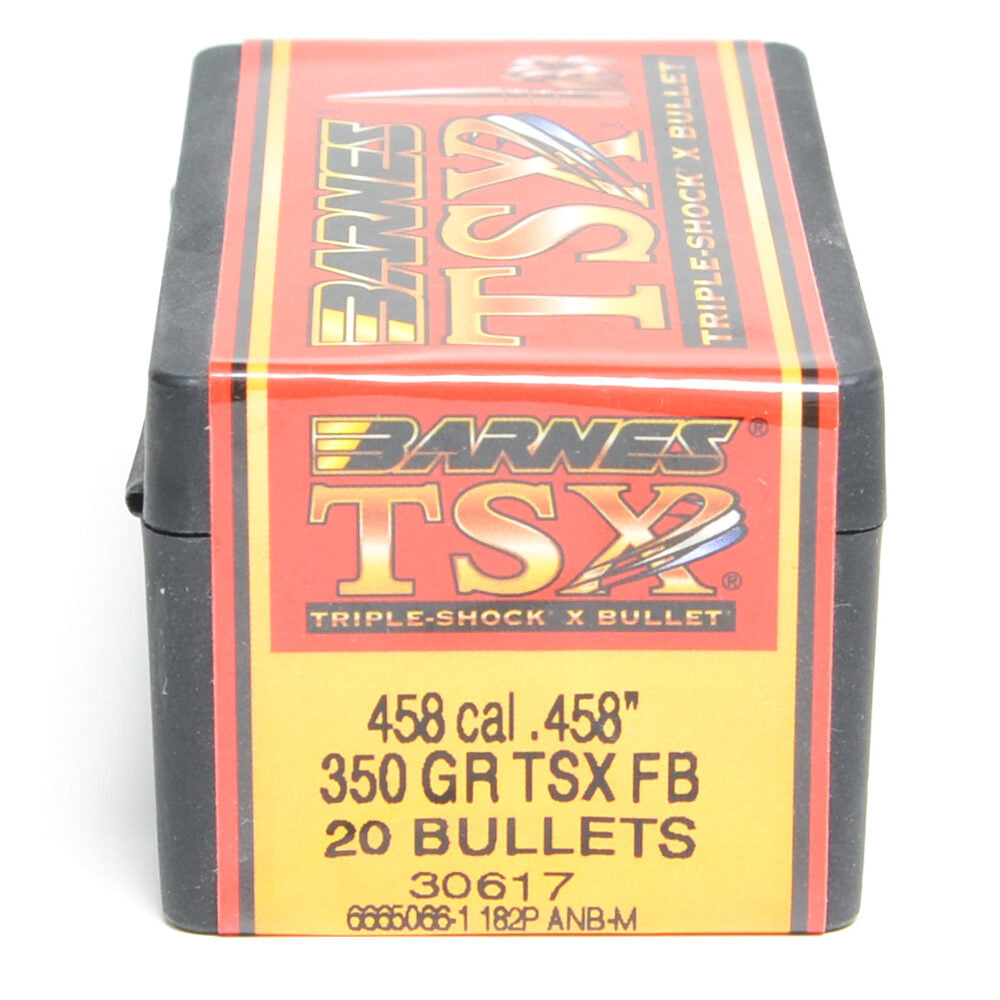 Barnes .458 Diameter 350 Grain Solid Hollow Point TSX 20 Count Bullets