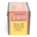 Barnes .458 Diameter 500 Grain Solid Hollow Point TSX 20 Count Bullets