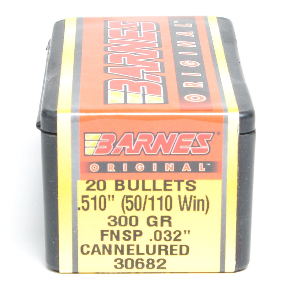 Barnes .510 Diameter 300 Grain Flat Base Flat Point Original 20 Count Bullets