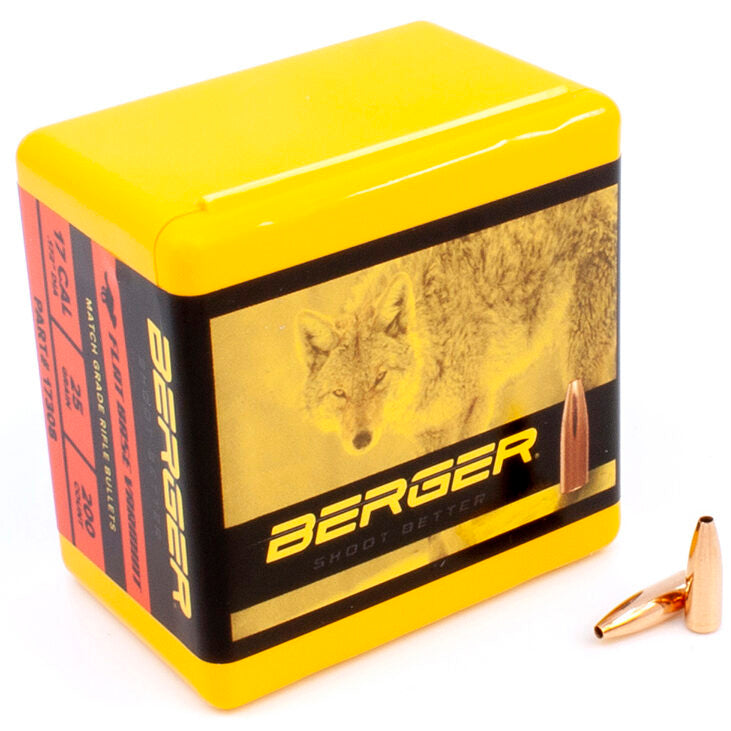 Berger .172 / 17 25 Grain Match Varmint Flat Base (200)