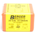 Berger .204 Diameter 35 Grain Flat Base Hollow Point Varmint 100 Count Bullets