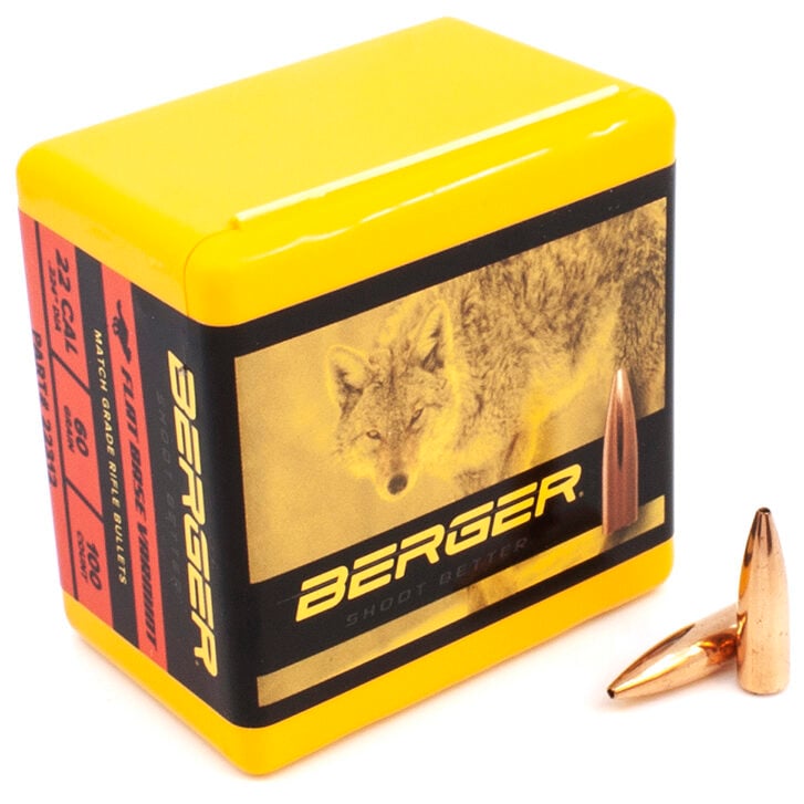 Berger .224 / 22 60 Grain Match Varmint Flat Base (100)