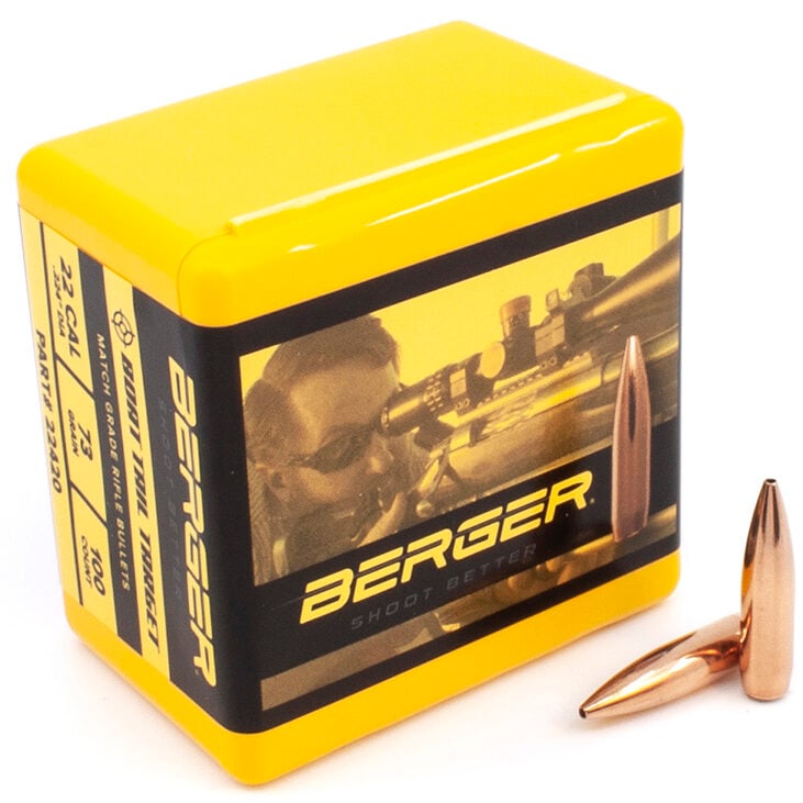 Berger .224 / 22 73 Grain Match Target Boat Tail (100)
