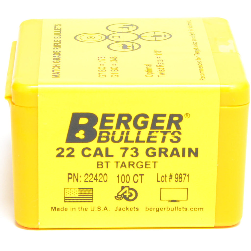 Berger .224 Diameter 73 Grain Target Bullets