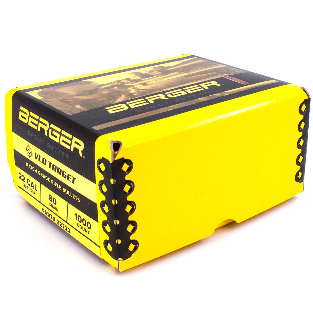 Berger .224 / 22 80 Grain Target Very Low Drag (1000)