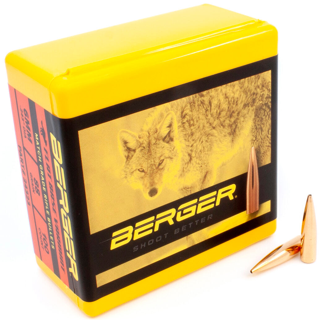 Berger .243 / 6mm 88 Grain High Ballistic Coefficient Varmint Flat Base (100)