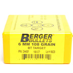Berger .243 Diameter 108 Grain Boat Tail Hollow Point Target Bullets