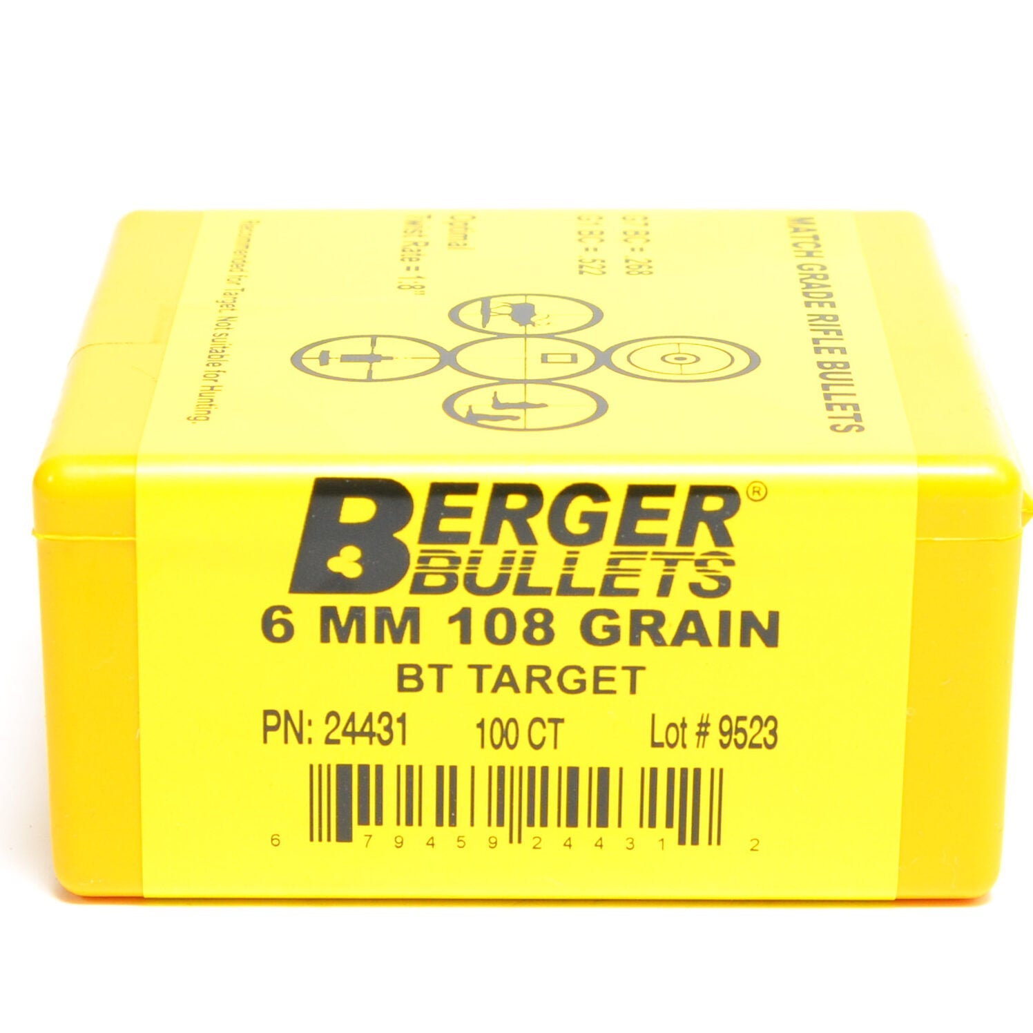 Berger .243 Diameter 108 Grain Boat Tail Hollow Point Target Bullets