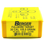 Berger .308 Diameter 155.5 Grain Boat Tail Hollow Point Fullbore Target Bullets