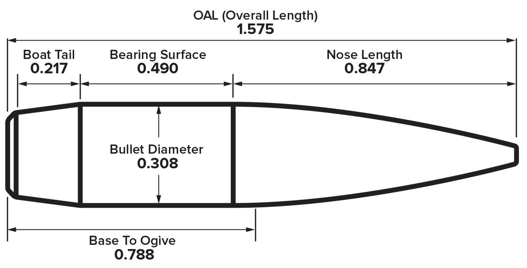 Berger .308 Diameter 208 Grain Open Tip Match Hybrid Target Bullets