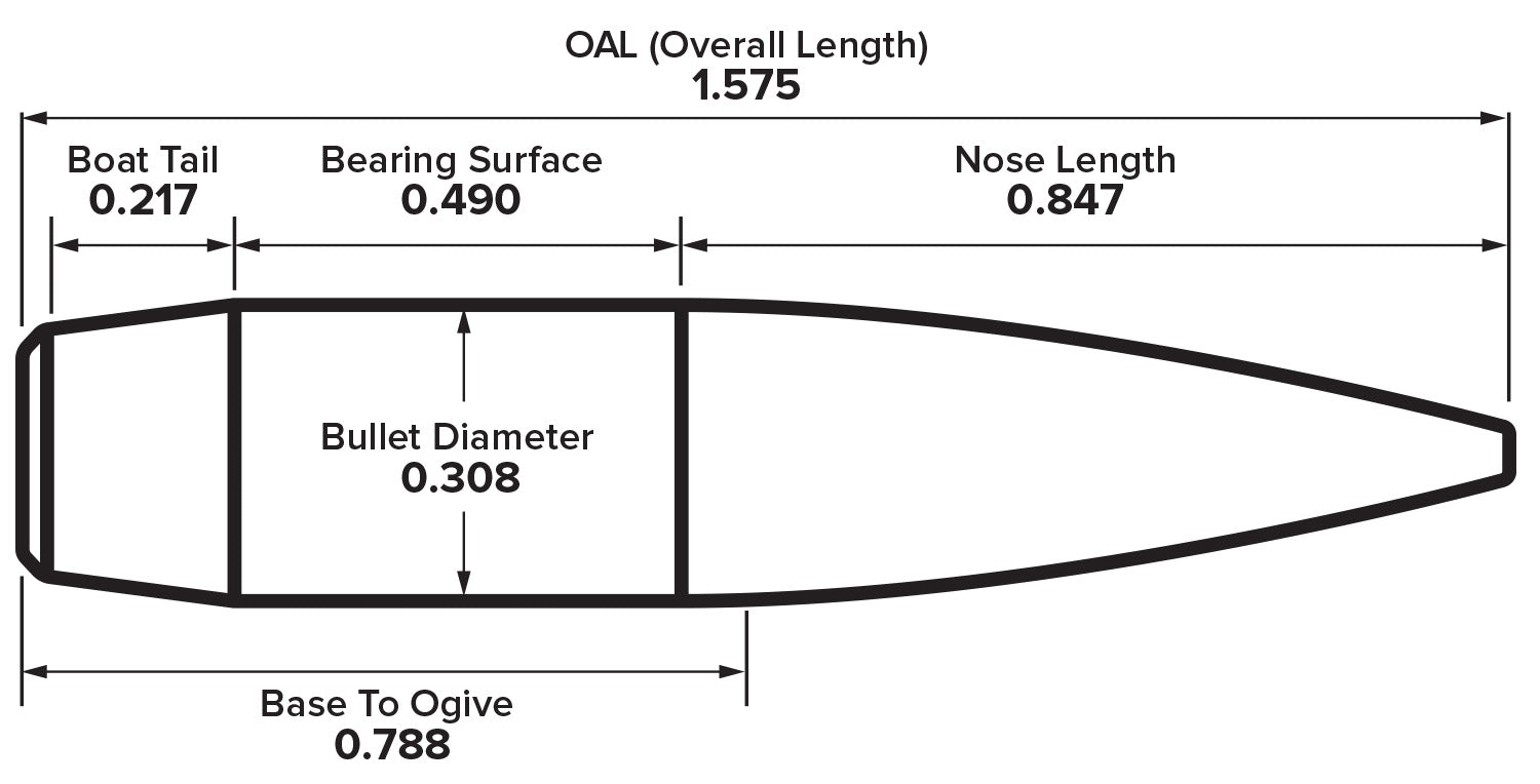 Berger .308 Diameter 208 Grain Open Tip Match Hybrid Target Bullets