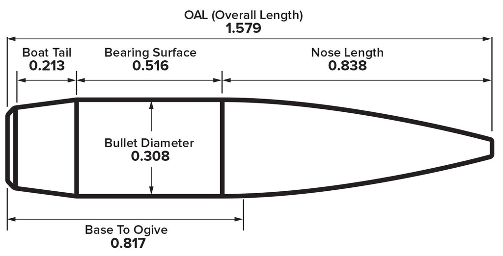 Berger .308 Diameter 220 Grain Open Tip Match Long Range Hybrid Target Bullets