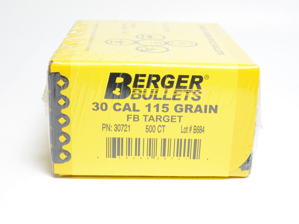 Berger .308 Diameter 115 Grain Hollow Point Flat Base Target Bullets