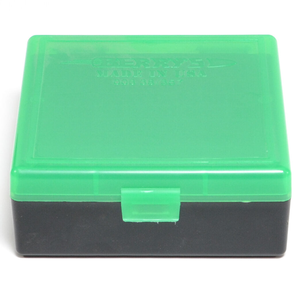 Berrys Ammo Box 38/357 Snap Hinged 100 #003 Zombie Green/Black 50/Cs