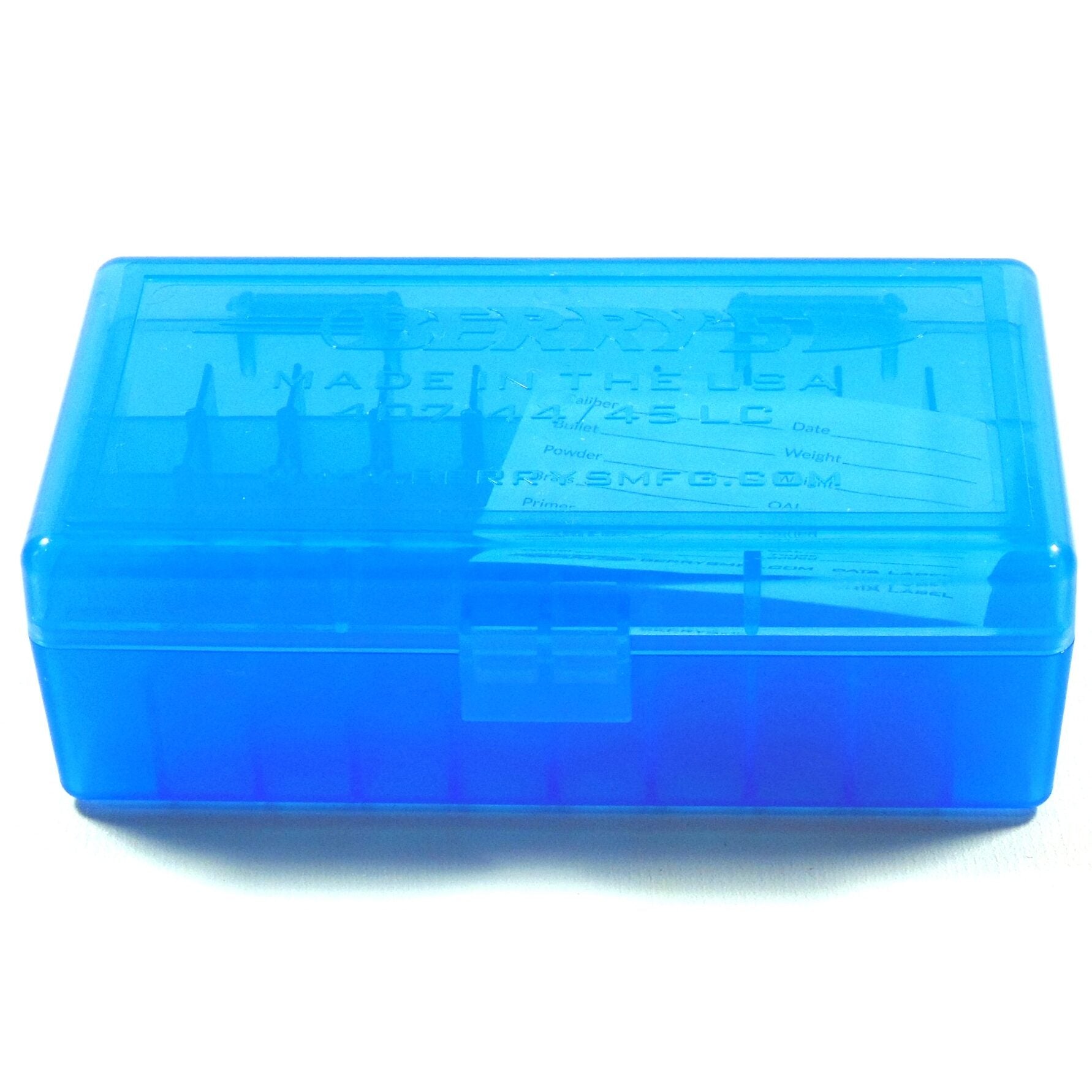 Berrys Ammo Box 44 Spl/Mag Hinged Top 50 Blue 50/Cs