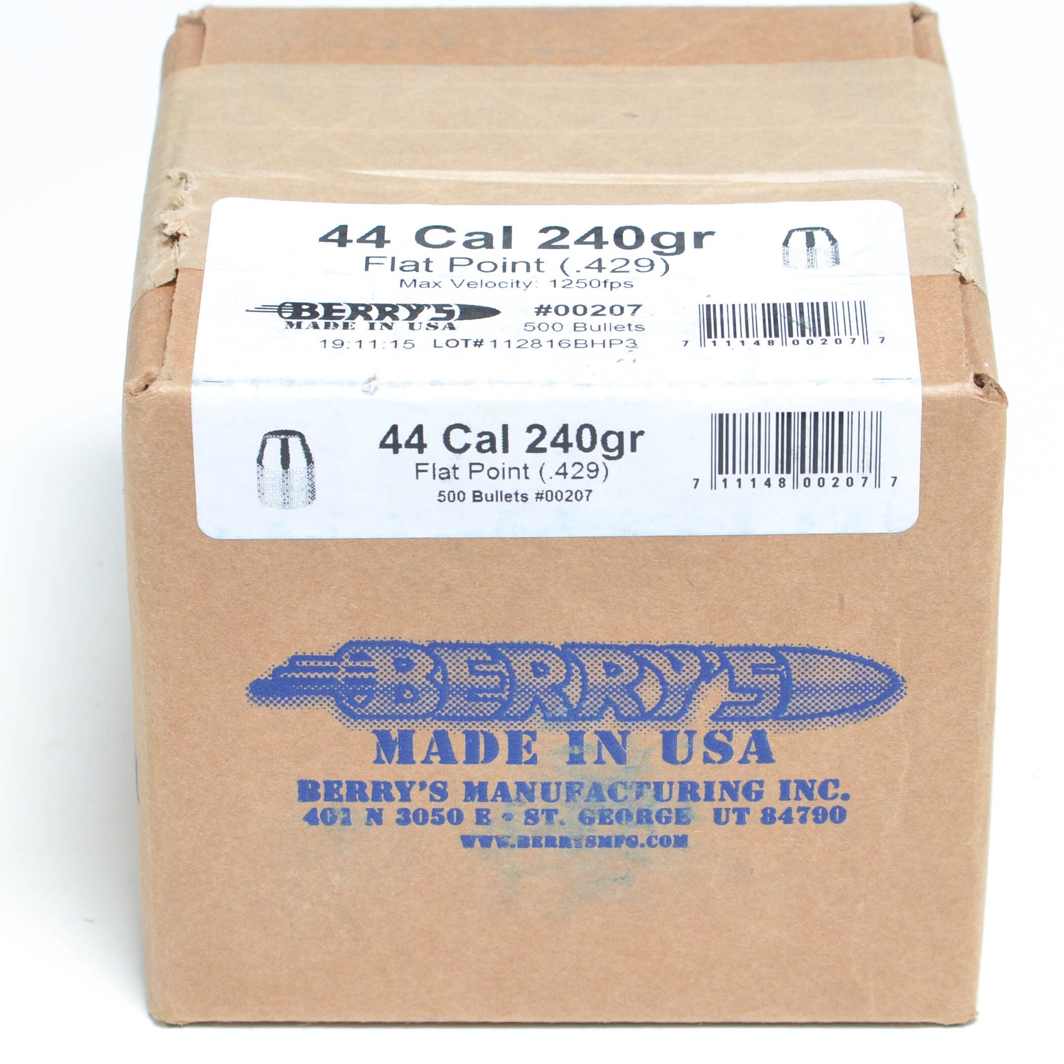 Berry's .429 Diameter 240 Grain Flat Point 500 Count Bullets