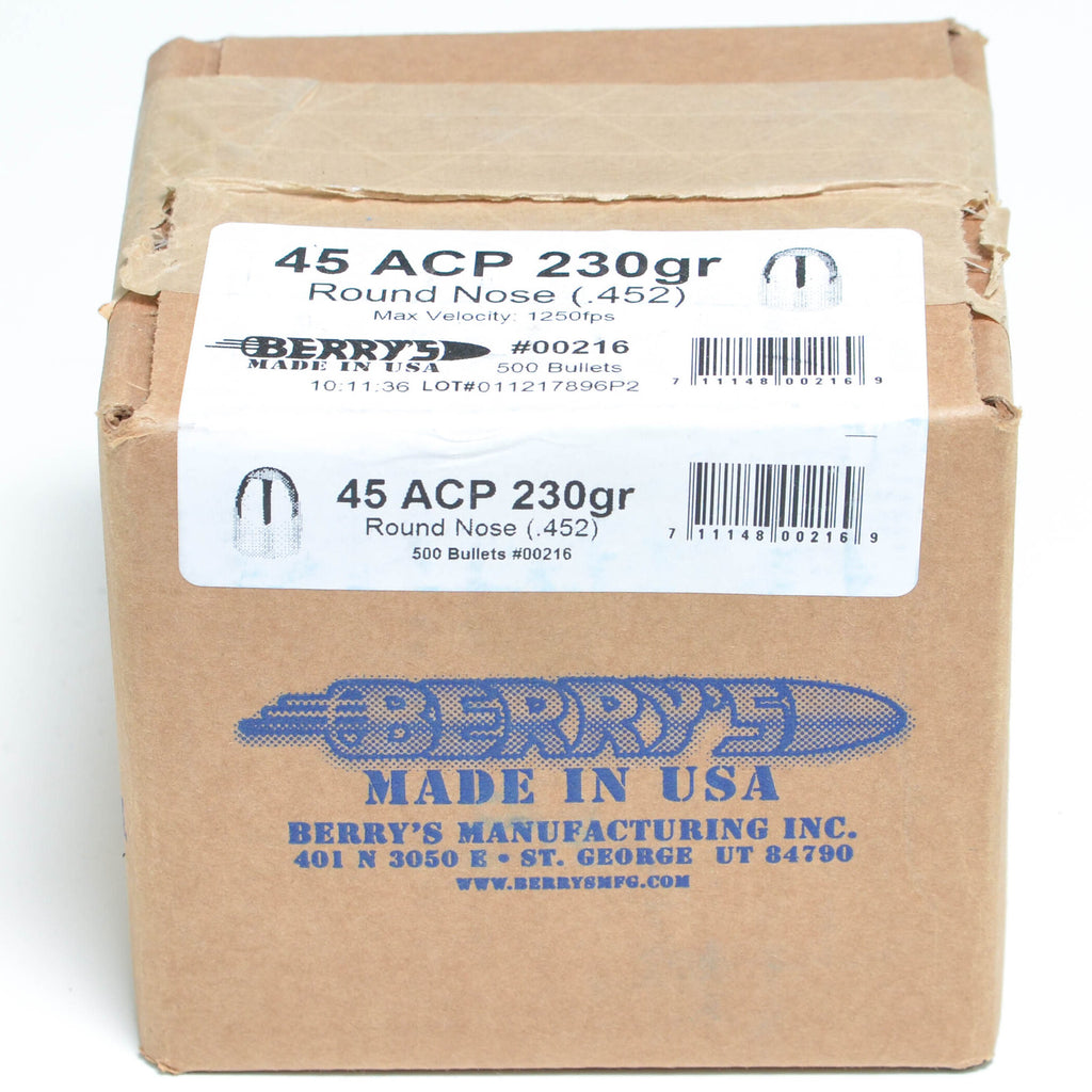 Berry's .452 Diameter 230 Grain Round Nose Bullets