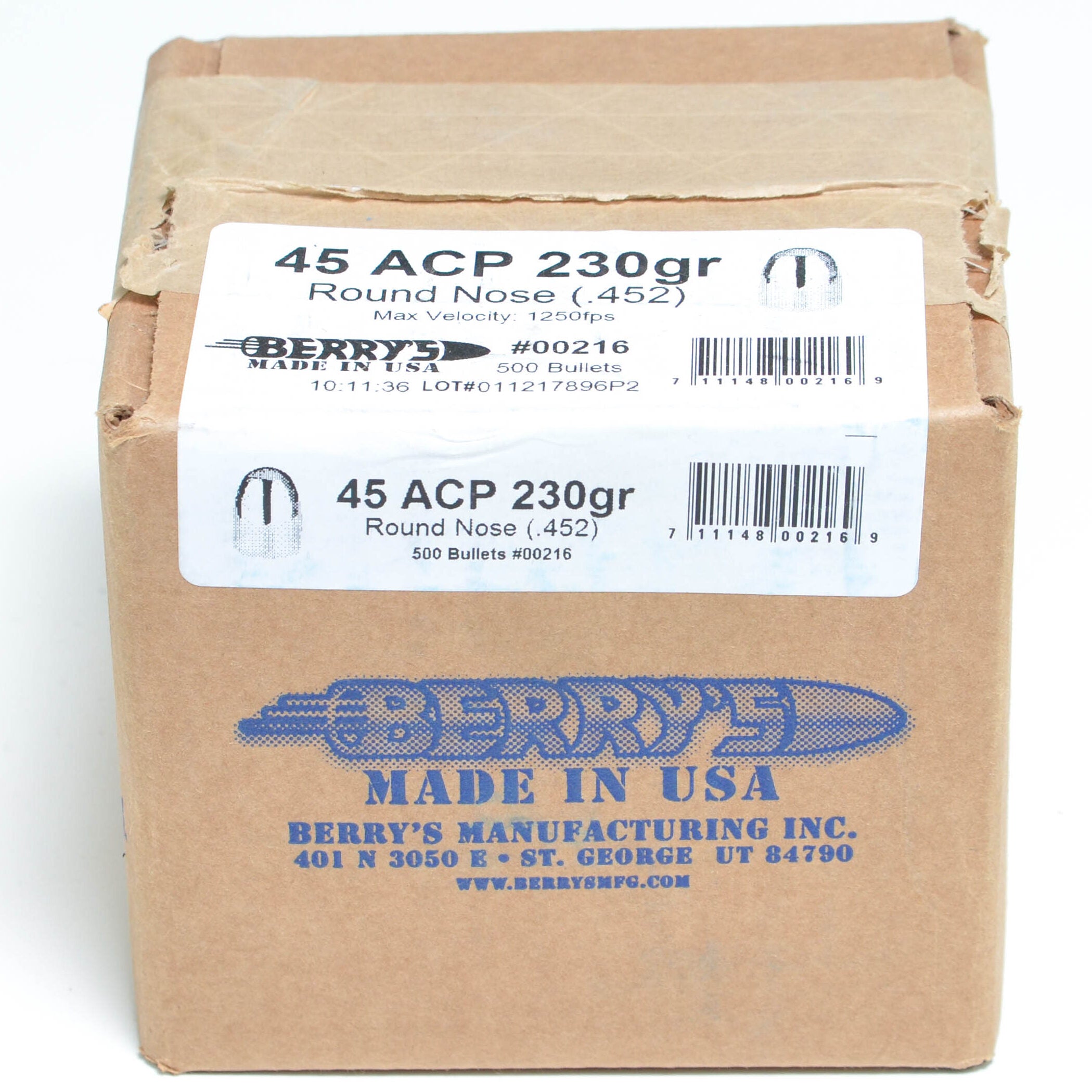 Berry's .452 Diameter 230 Grain Round Nose Bullets