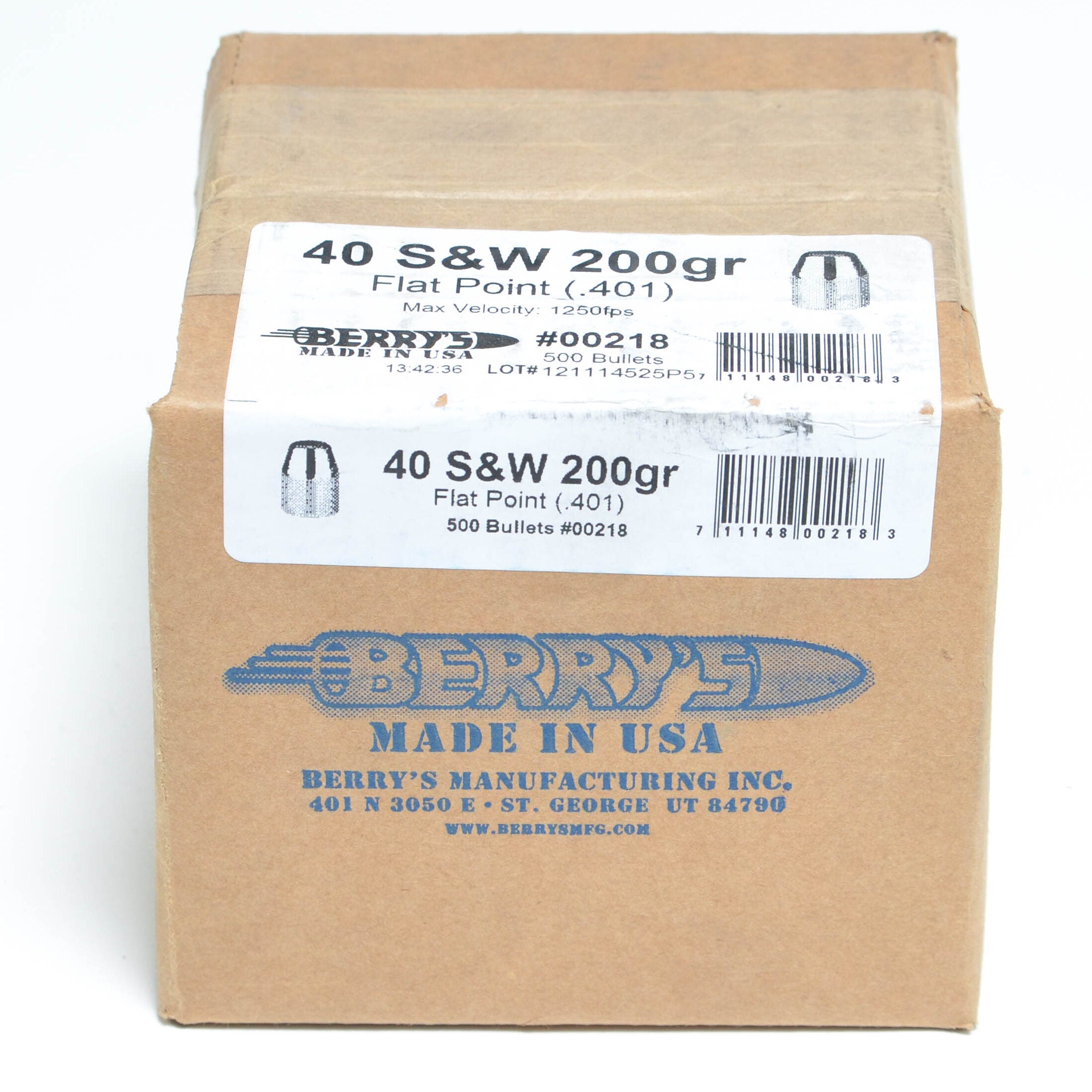 Berry's .401 Diameter 200 Grain Flat Point 500 Count Bullets