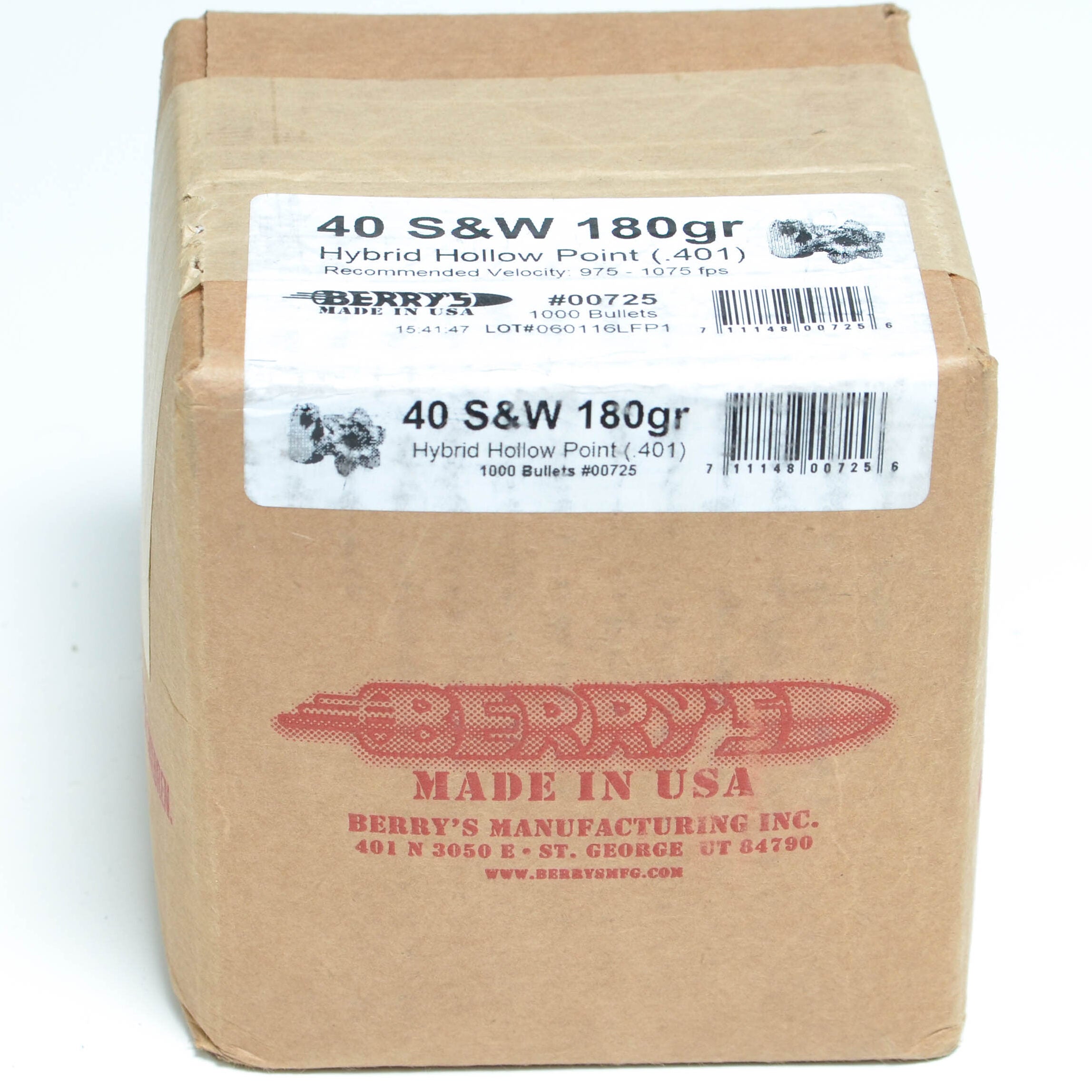 Berry's .401 Diameter 180 Grain Hollow Point Target Bullets