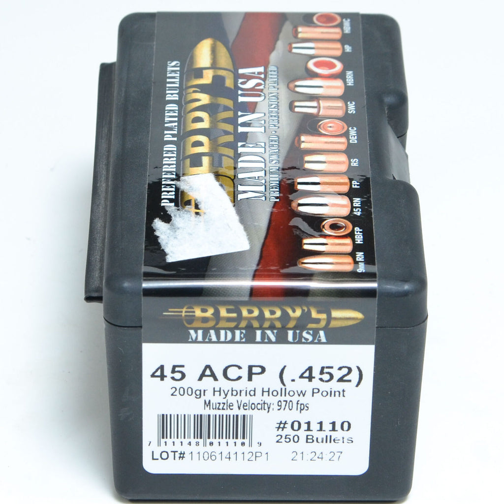 Berry's .452 Diameter 200 Grain Hollow Point Target Bullets