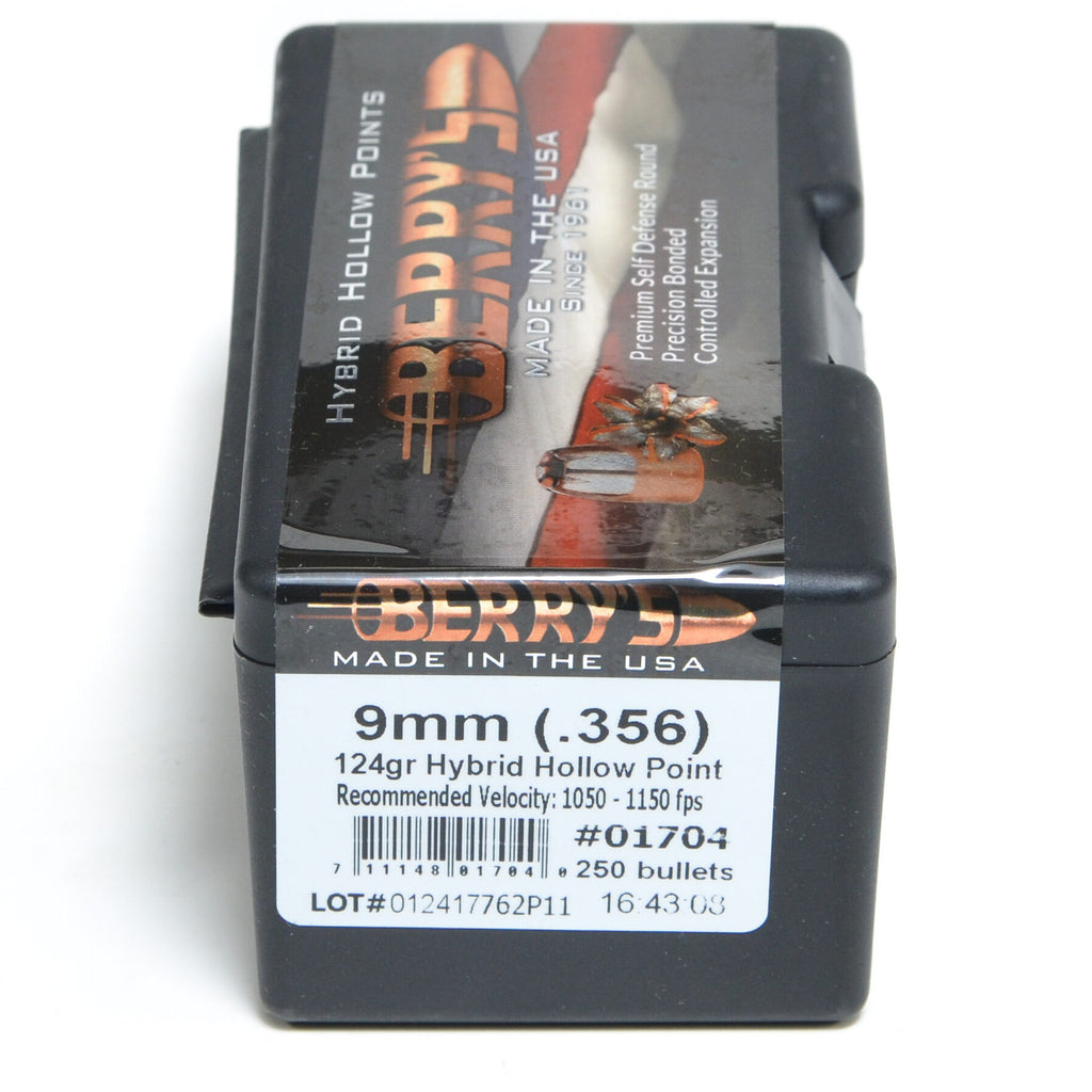 Berry's .356 Diameter 124 Grain Hollow Point Target Bullets