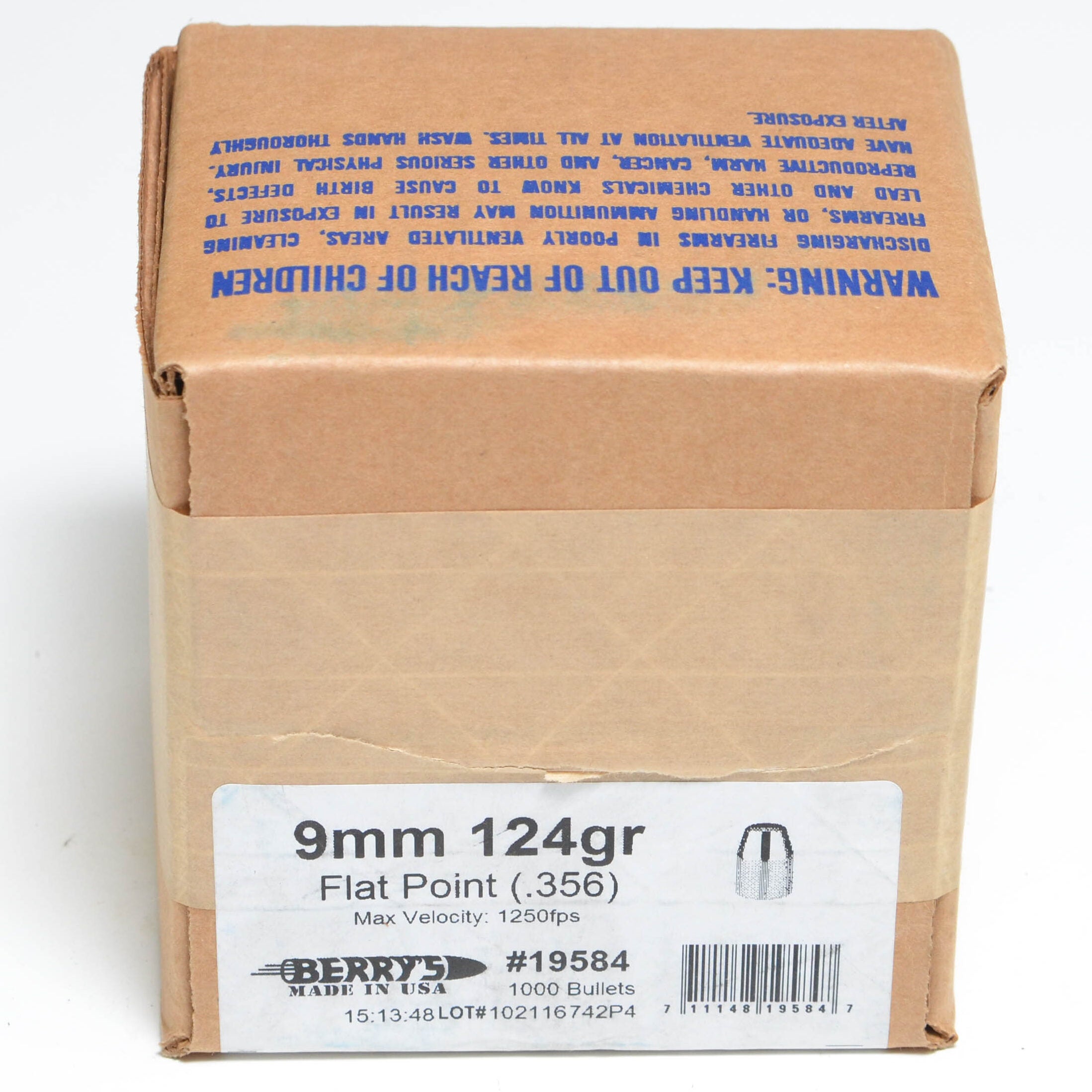 Berry's .356 Diameter 124 Grain Flat Point Bullets