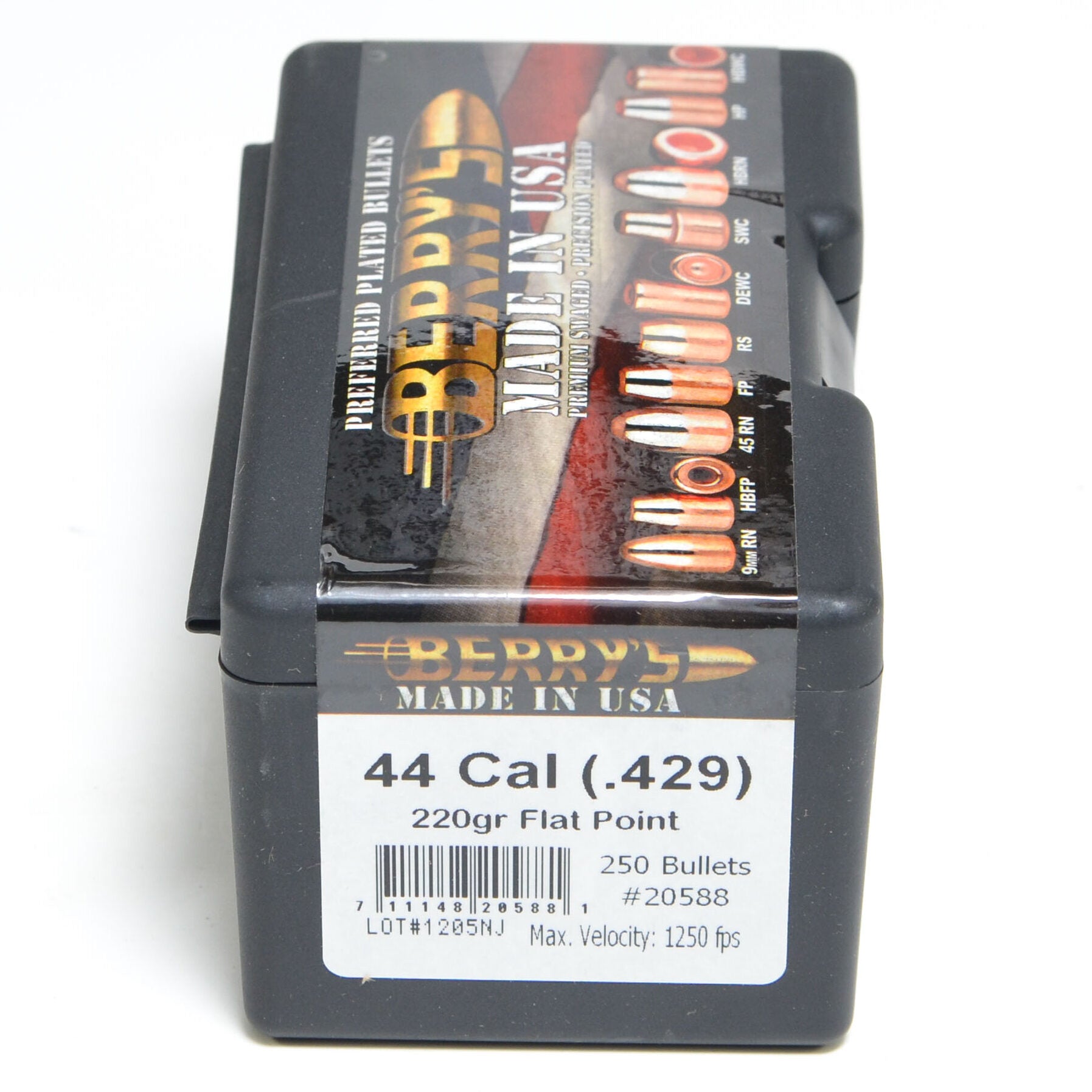 Berry's .429 Diameter 220 Grain Flat Point 200 Count Bullets
