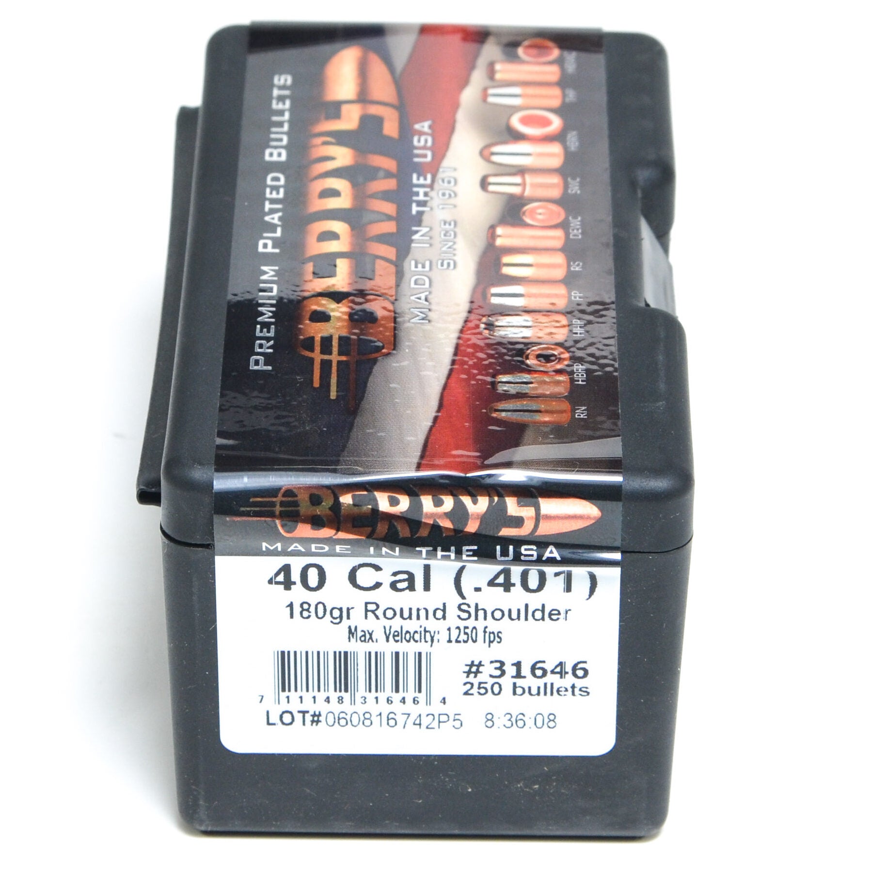 Berry's .401 Diameter 180 Grain Round Shoulder Bullets