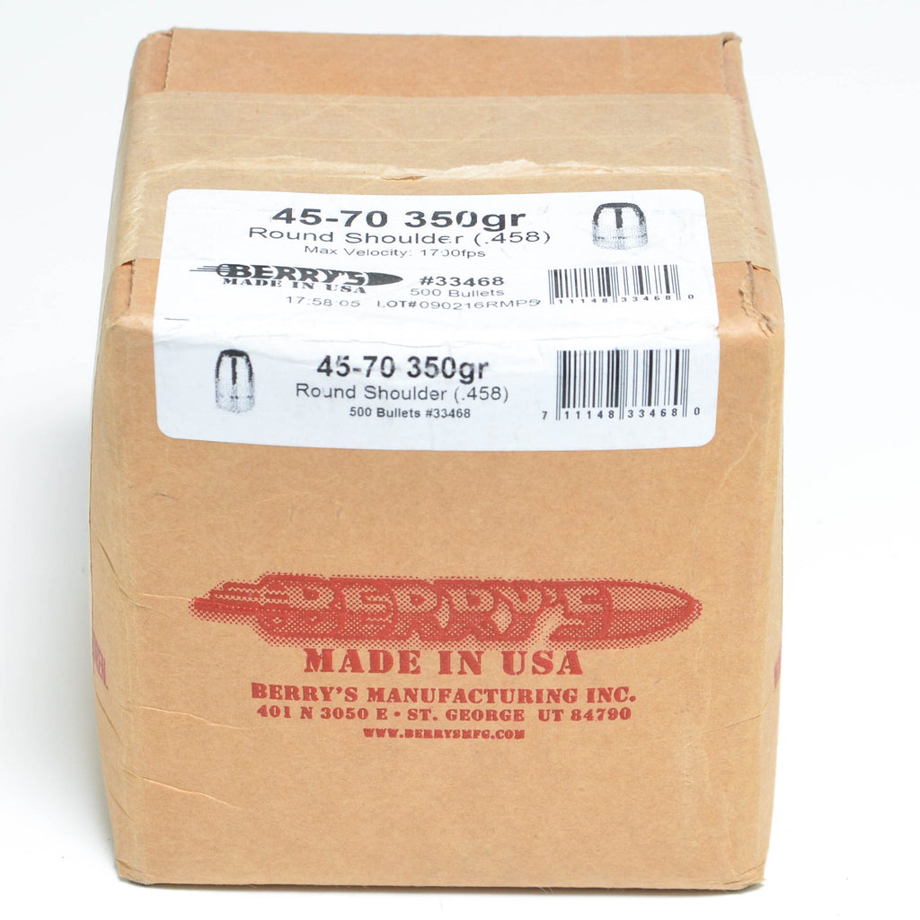 Berry's .458 Diameter 350 Grain Round Shoulder Bullets (45-70 Government)