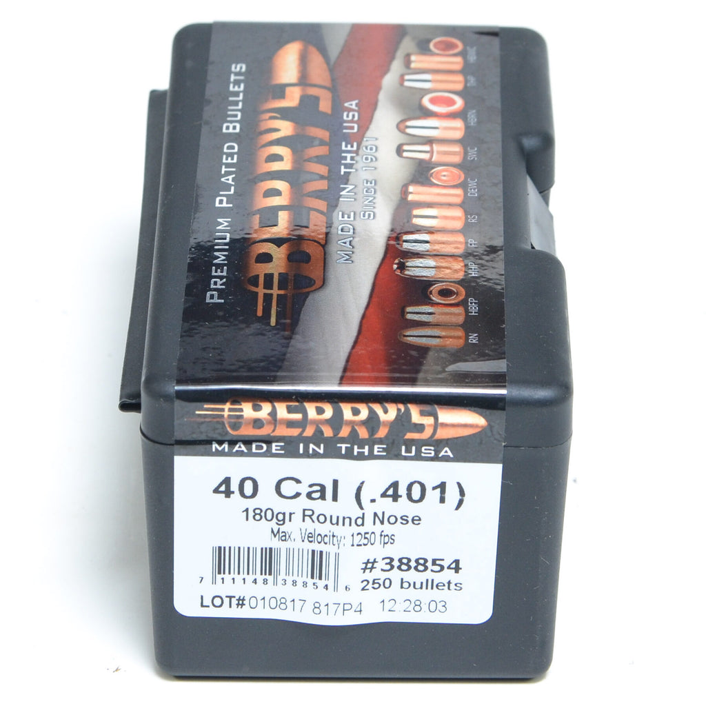 Berry's .401 Diameter 180 Grain Round Nose Bullets