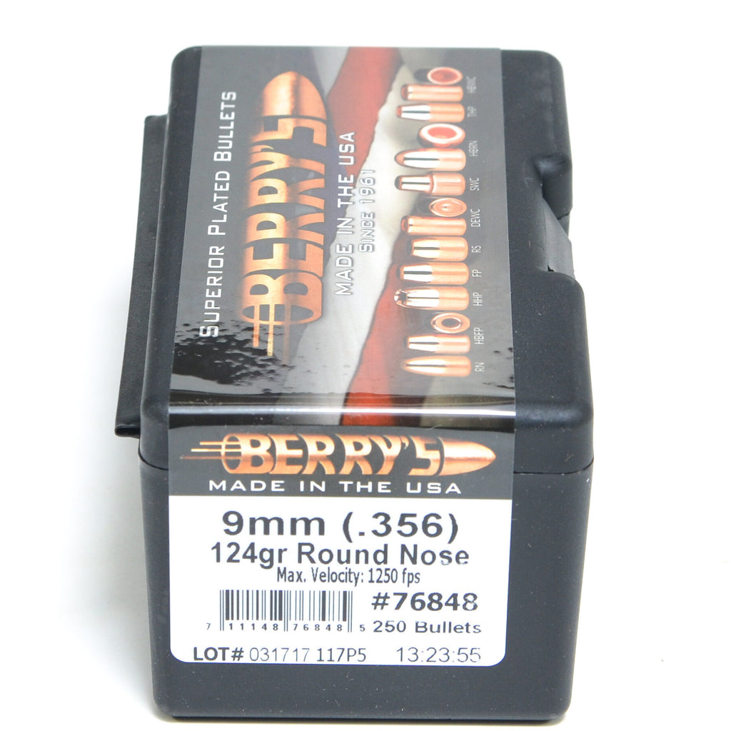 Berry's .356 Diameter 124 Grain Round Nose Bullets