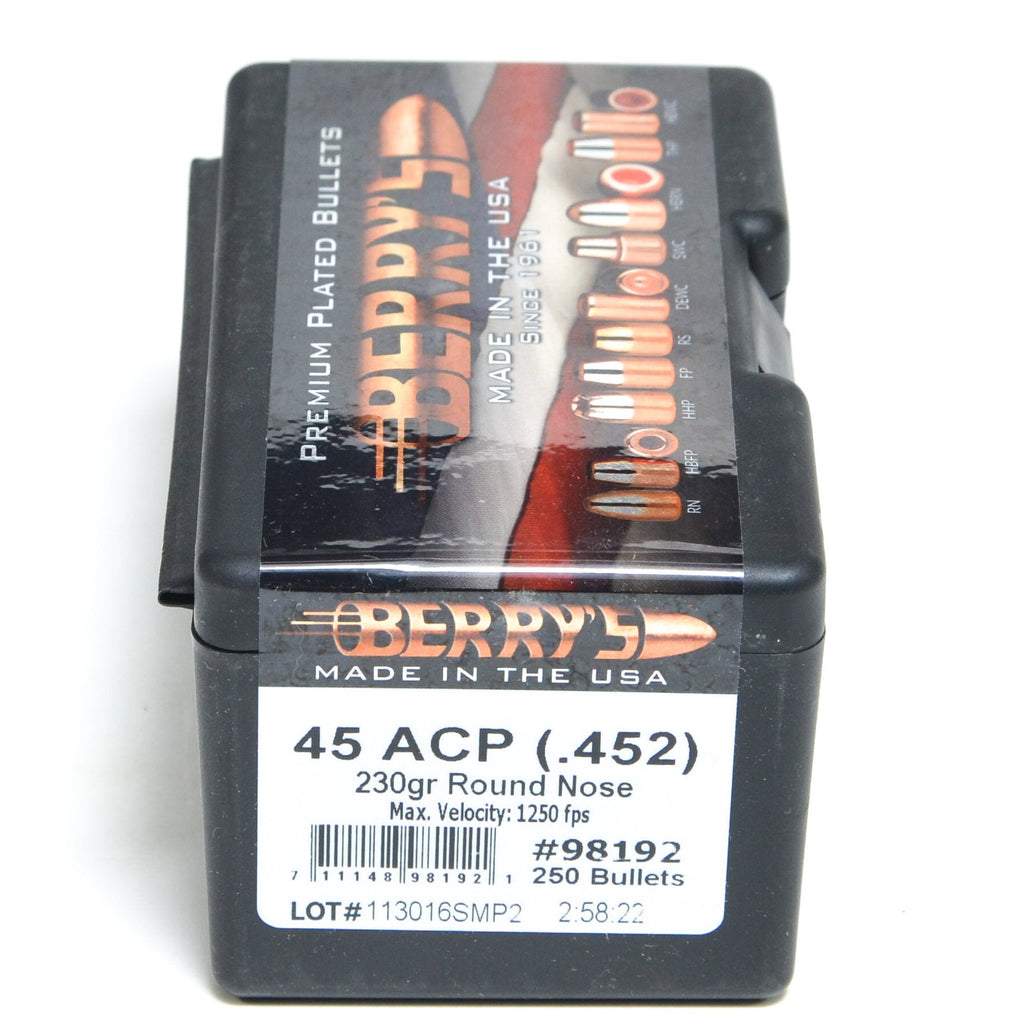 Berry's .452 Diameter 230 Grain Round Nose Bullets
