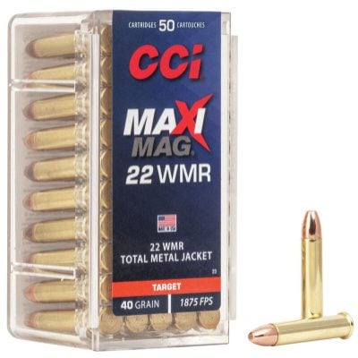 CCI Ammunition 22 Winchester Magnum Rimfire (WMR) 40 Grain Total Metal Jacket 50 Count