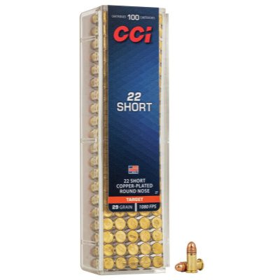 CCI Ammunition 22 Short 29 Grain Plated Round Nose 100 Count