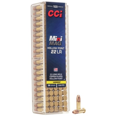 CCI Ammunition 22 Long Rifle 36 Grain Plated Hollow Point 100 Count