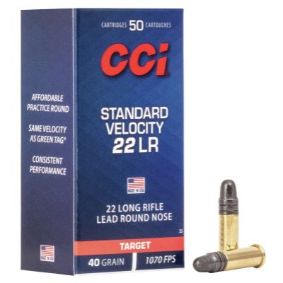 CCI Ammunition 22 Long Rifle 40 Grain Lead Round Nose 50 Count