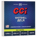 CCI Ammunition 22 Long Rifle 31 Grain #12 Shot 20 Count