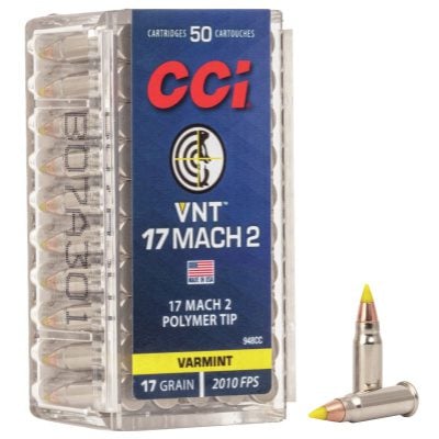 CCI Ammunition 17 Mach 2 (HM2) 17 Grain Polymer Tipped 50 Count