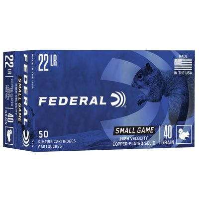 Federal Ammunition 22 Long Rifle 40 Grain Plated Round Nose 50 Count