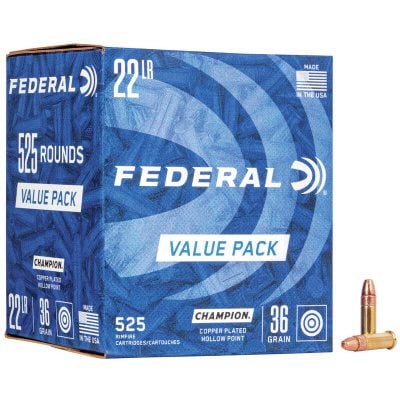 Federal Ammunition 22 Long Rifle 36 Grain Plated Hollow Point 525 Count
