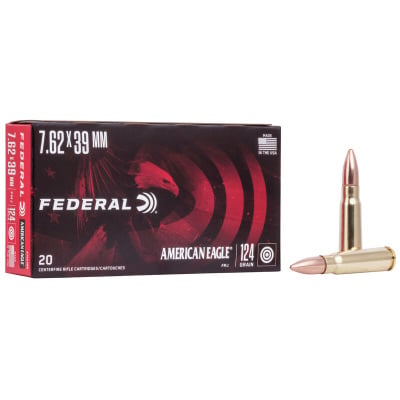 Federal Ammunition 7.62x39mm 124 Grain Full Metal Jacket 20 Count