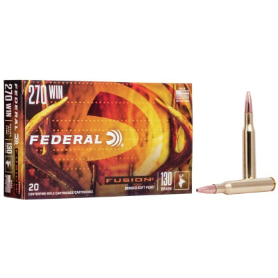 Federal Ammunition 270 Winchester 130 Grain Bonded Spitzer 20 Count