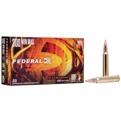 Federal Ammunition 300 Winchester Magnum 180 Grain Bonded Spitzer 20 Count