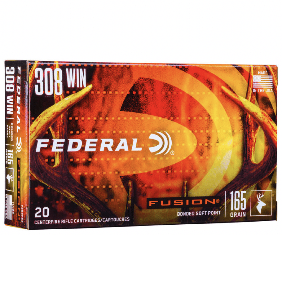 Federal Ammunition 308 Winchester 165 Grain Bonded Spitzer 20 Count