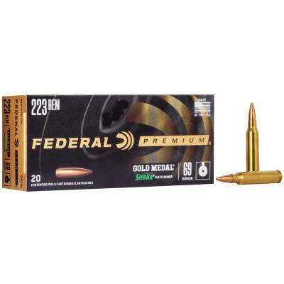 Federal Ammunition 223 Remington 69 Grain Sierra Matchking Jacketed Hollow Point 20 Count