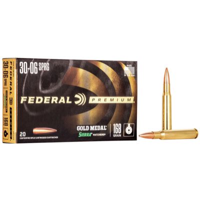 Federal Ammunition 30-06 Springfield 168 Grain Sierra Matchking Jacketed Hollow Point 20 Count