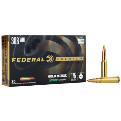 Federal Ammunition 308 Winchester 175 Grain Sierra Matchking Jacketed Hollow Point 20 Count