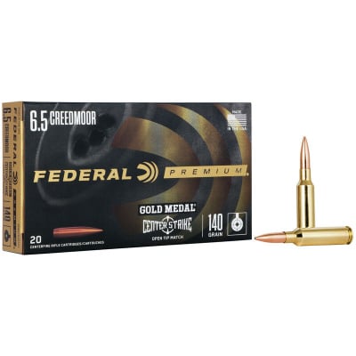 Federal Ammunition 6.5 Creedmoor 140 Grain Centerstrke Jacketed Hollow Point 20 Count
